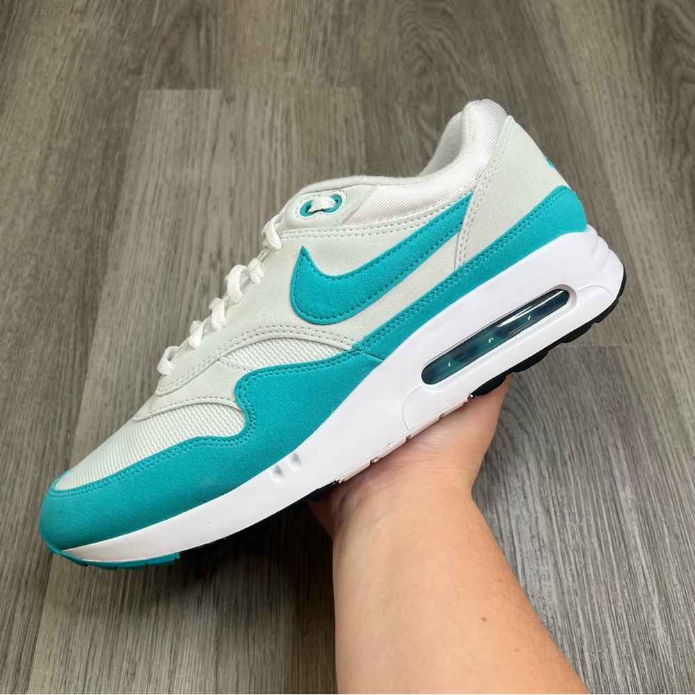NIKE AIR MAX 1 '86 OG MENS SIZE 9.5 GOLF SHOES WHITE DUSTY CACTUS‎ L DV1403-117